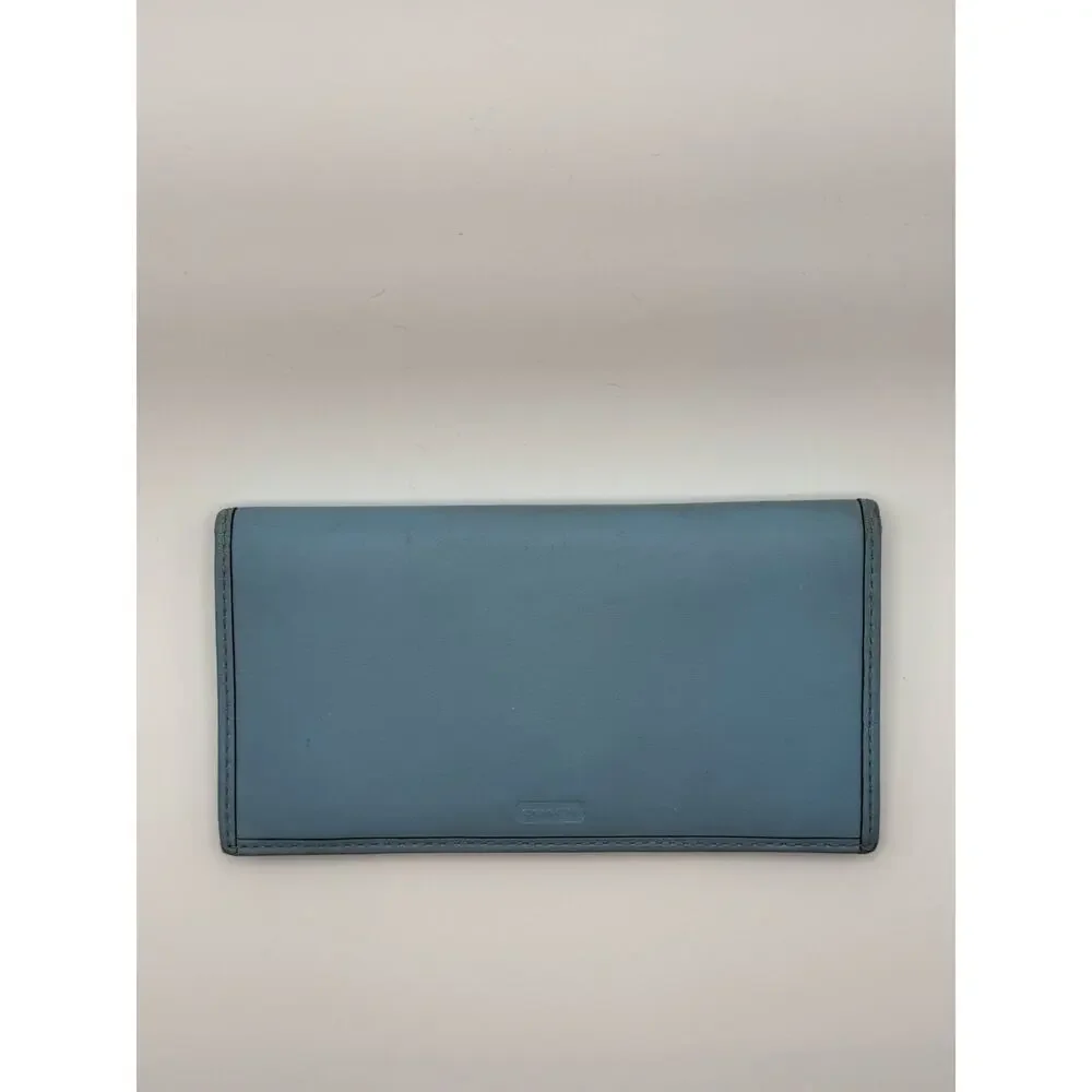 COACH Blue Leather Card Holder TBE